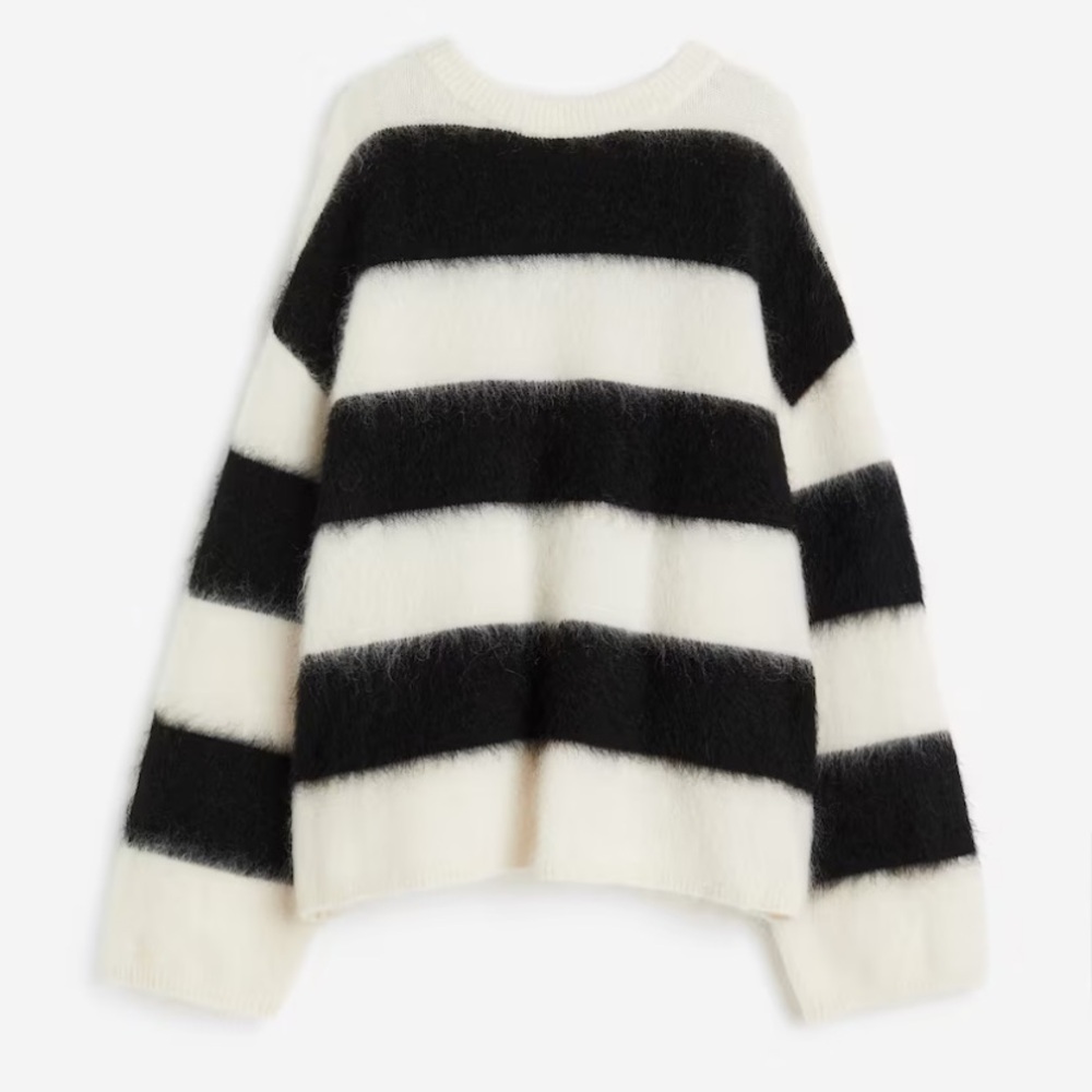 H&M Mohair Blend Sweater Medium Striped